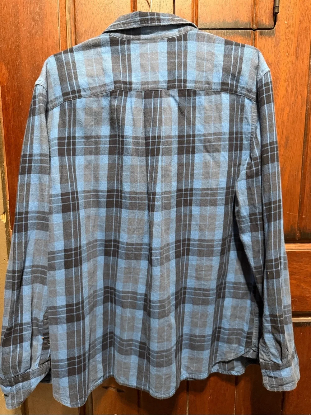The North Face Blue and Black Plaid Button-Down Shirt